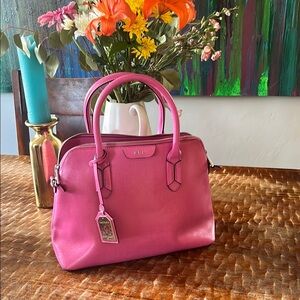 Lauren Ralph Lauren Pink Tate Dome Satchel Bag with Elegant Design
